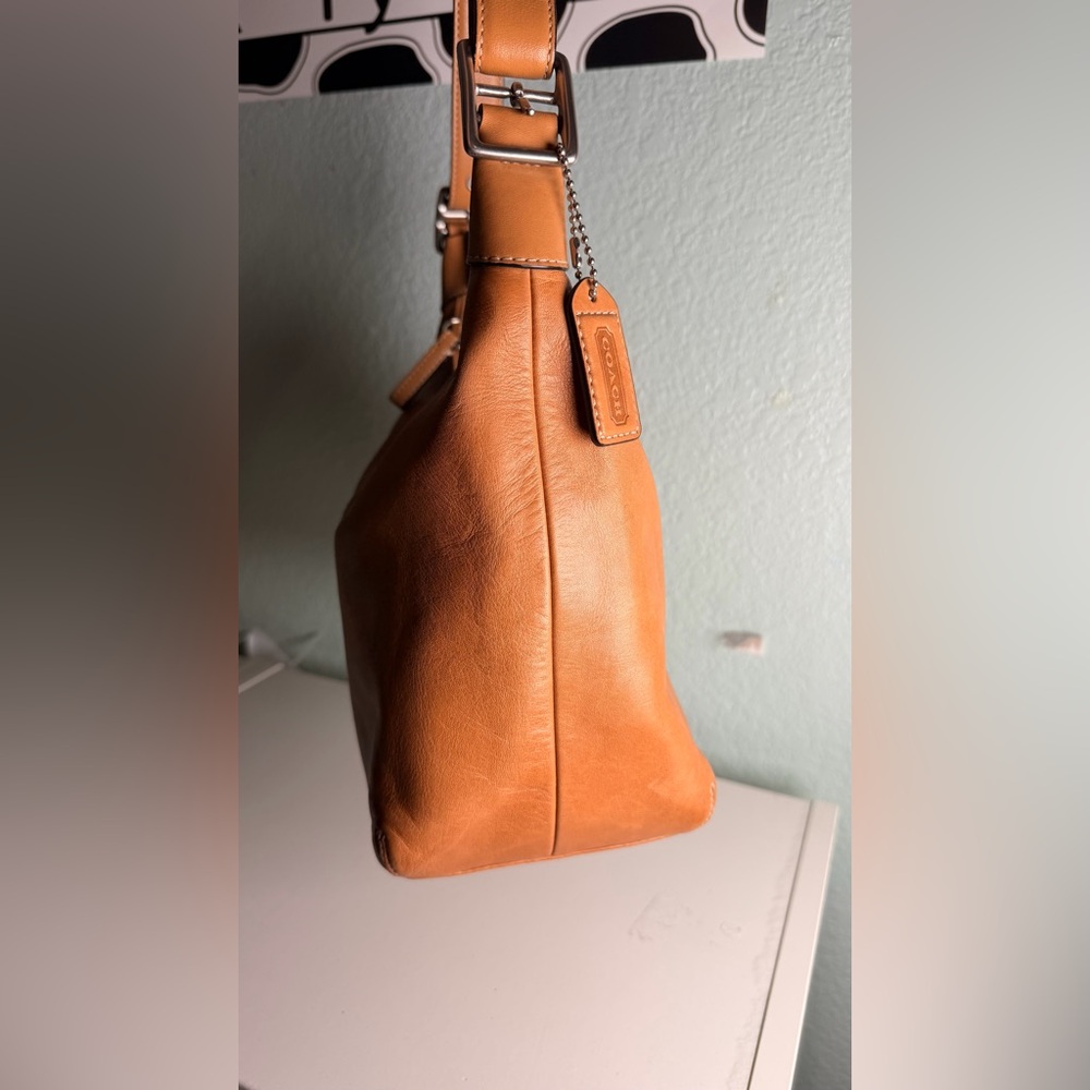Coach Vintage Hobo Legacy Tan Leather Crossbody Handbag 9566 Shoulder Bag Y2K - Picture 9 of 12